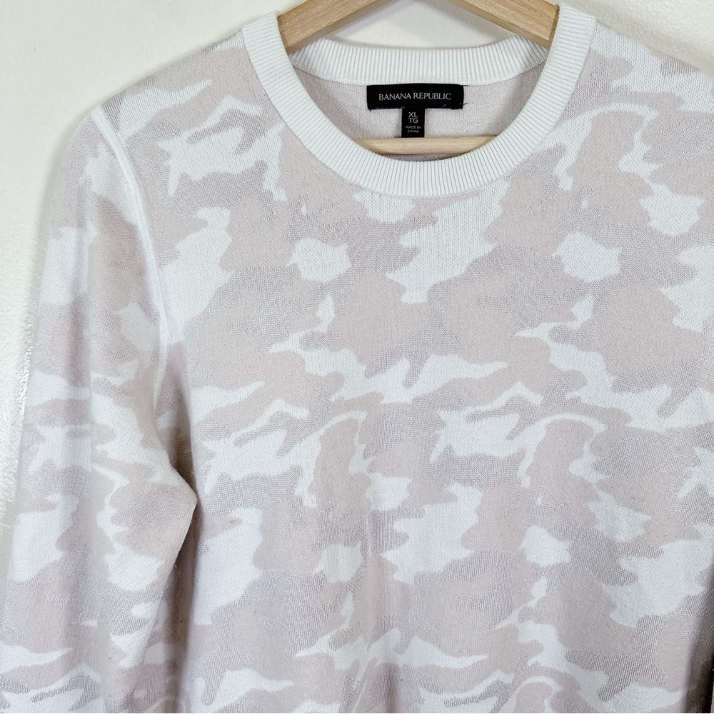Banana Republic Camo-Print Jacquard Crew Neck Wool Sweater - Picture 10 of 16